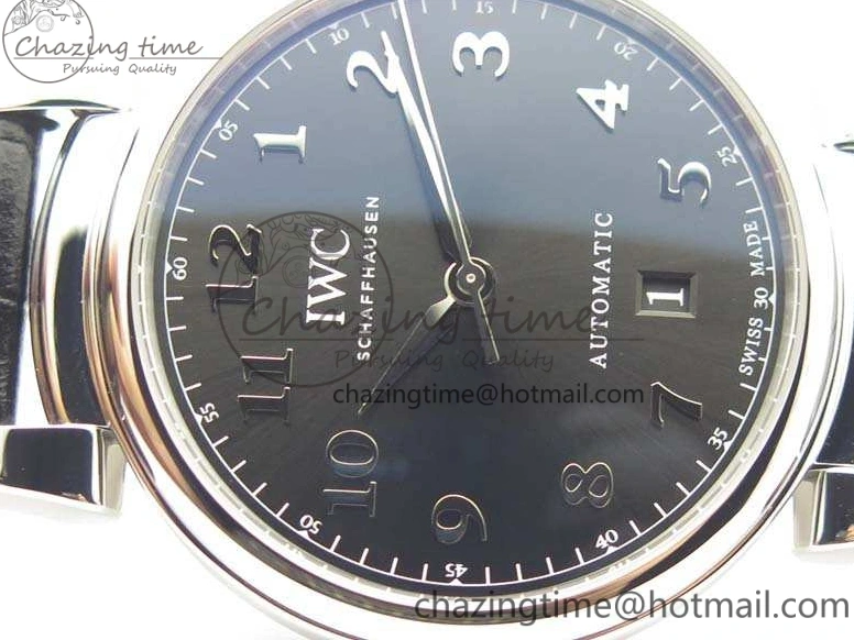MIROTIME 0202 Tailored Da Vinci IW356601 SS MKF 1:1 Best Edition Black Dial On Black Leather Strap A 7231